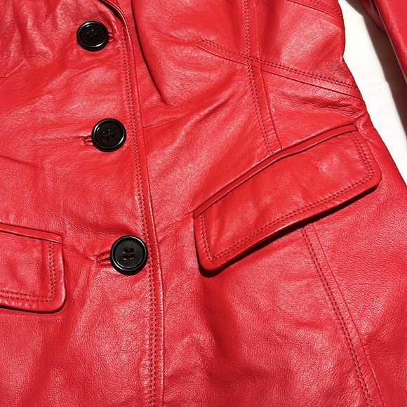 Leather fitted blazer - Picture 4 of 7